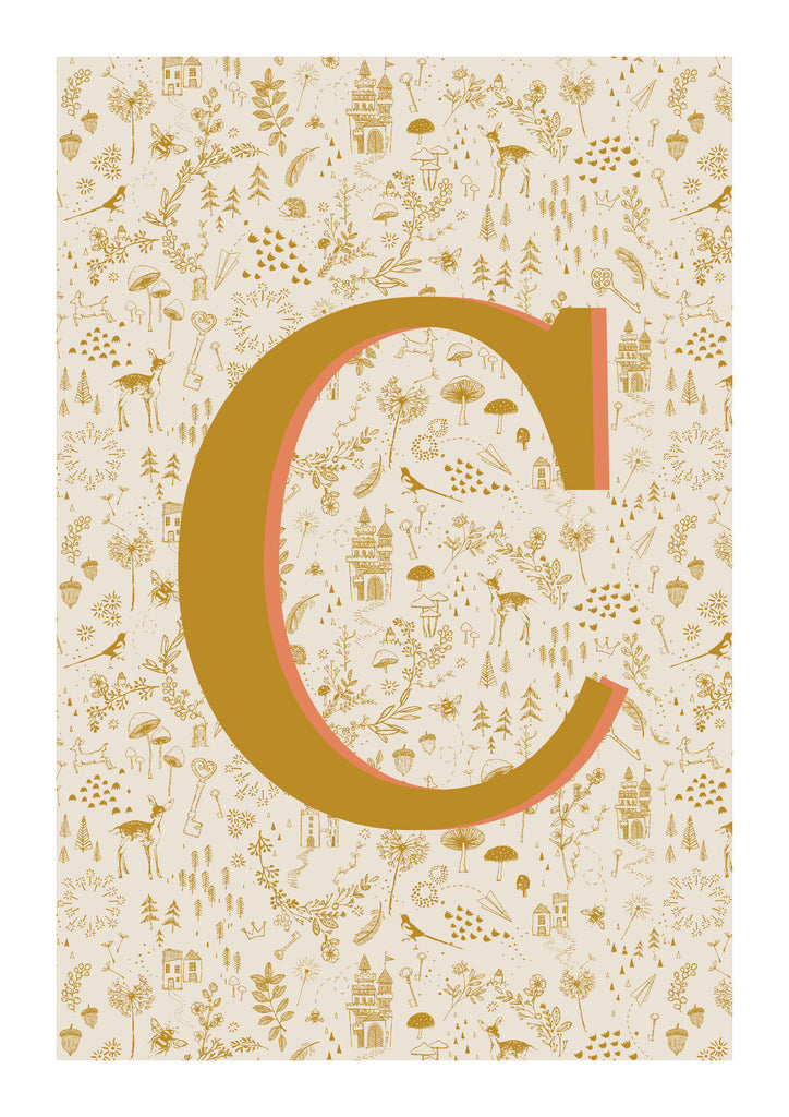 Gold Glitter Letter - C